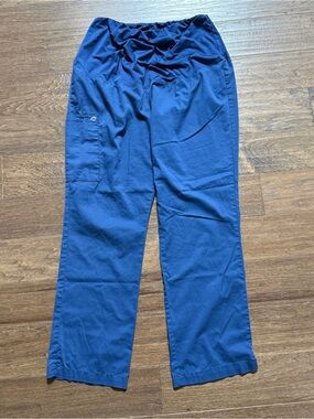 Wonder Work Navy Blue Cargo Full Panel Maternity Scrub Pants, Large